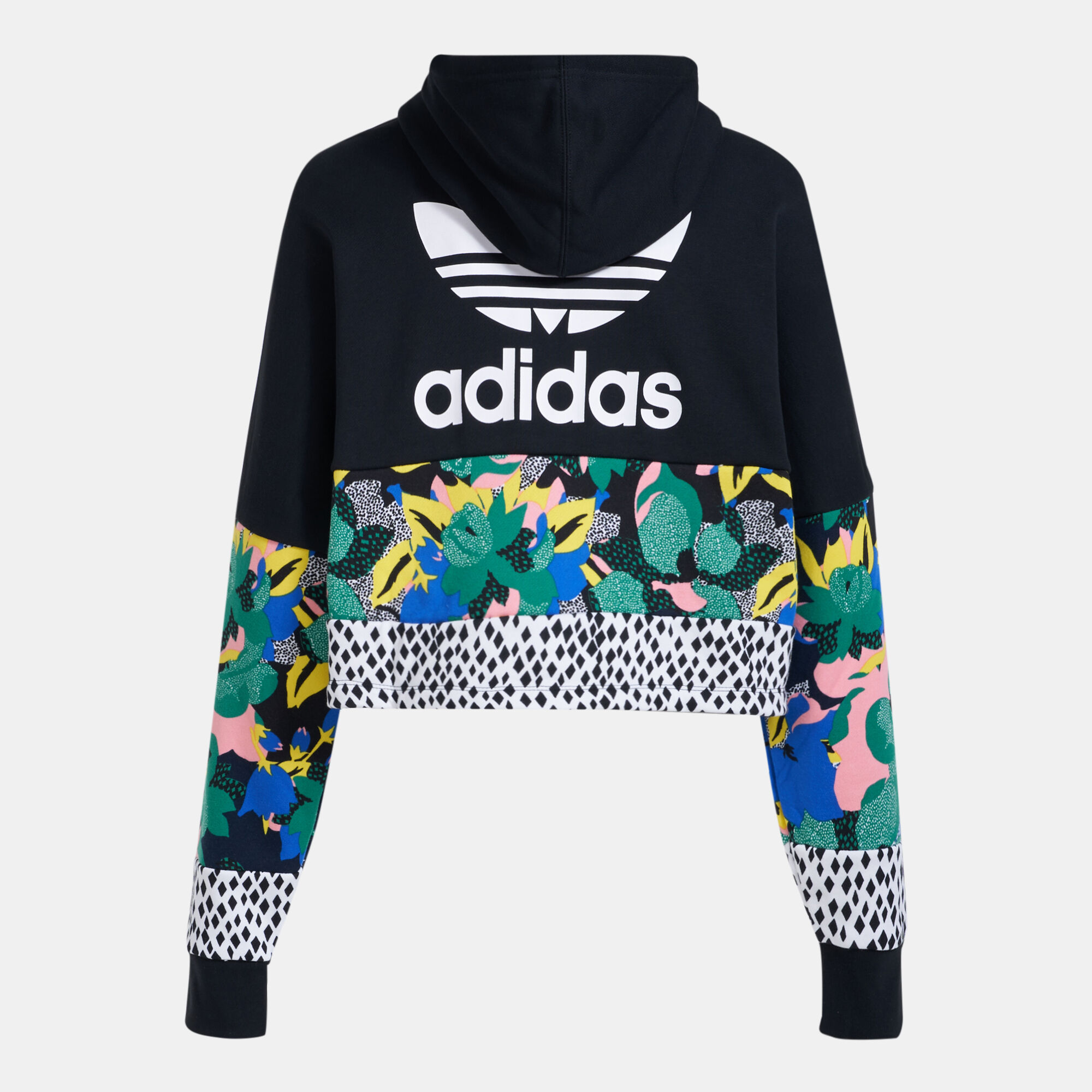 Adidas floral cropped shop hoodie