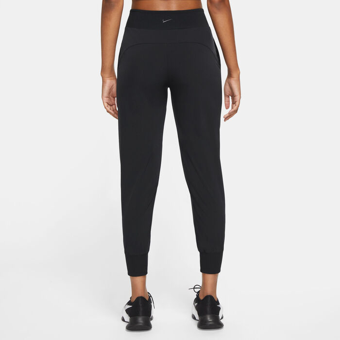 Nike Women's Dri-FIT Bliss Mid-Rise 7/8 Joggers Black image number 1