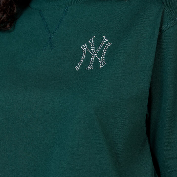 New Era Women's MLB New York Yankees Diamante Crop Top Green New Era Women's MLB New York Yankees Diamante Crop Top Green image number 3