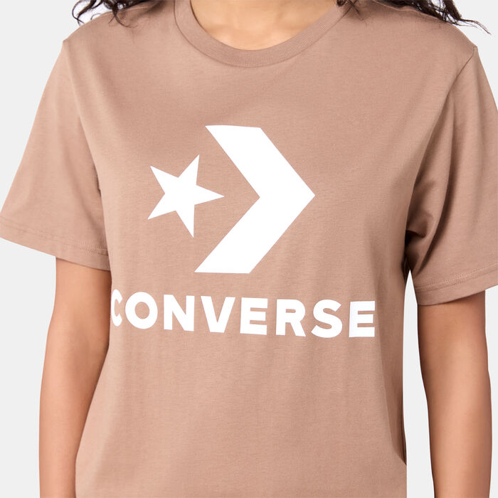 Converse Go-To Star Chevron Logo T-Shirt Brown Converse Go-To Star Chevron Logo T-Shirt Brown image number 3