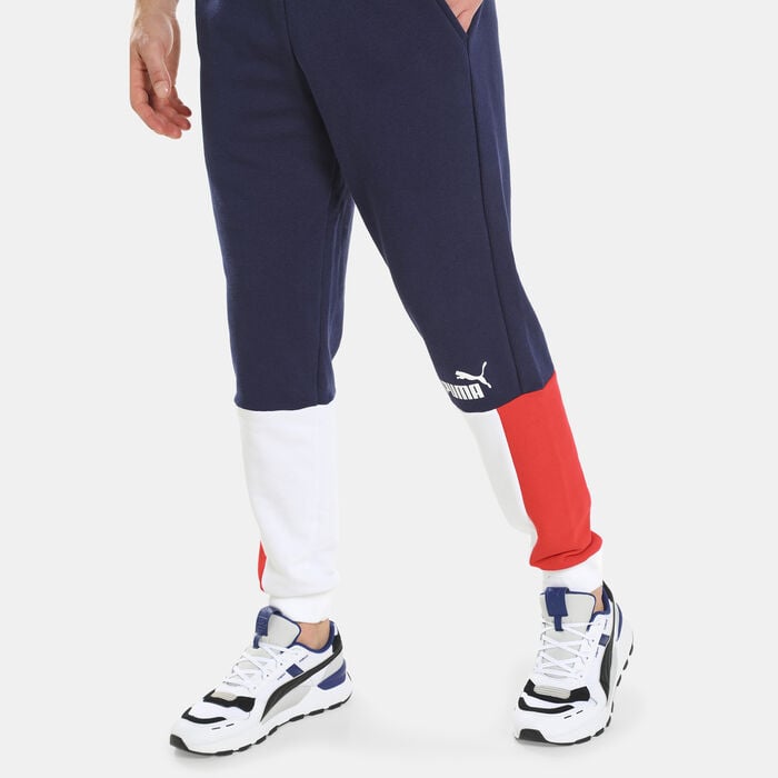 PUMA Men's Essentials+ Colourblock Sweatpants Multi-Color PUMA Men's Essentials+ Colourblock Sweatpants Multi-Color image number 3