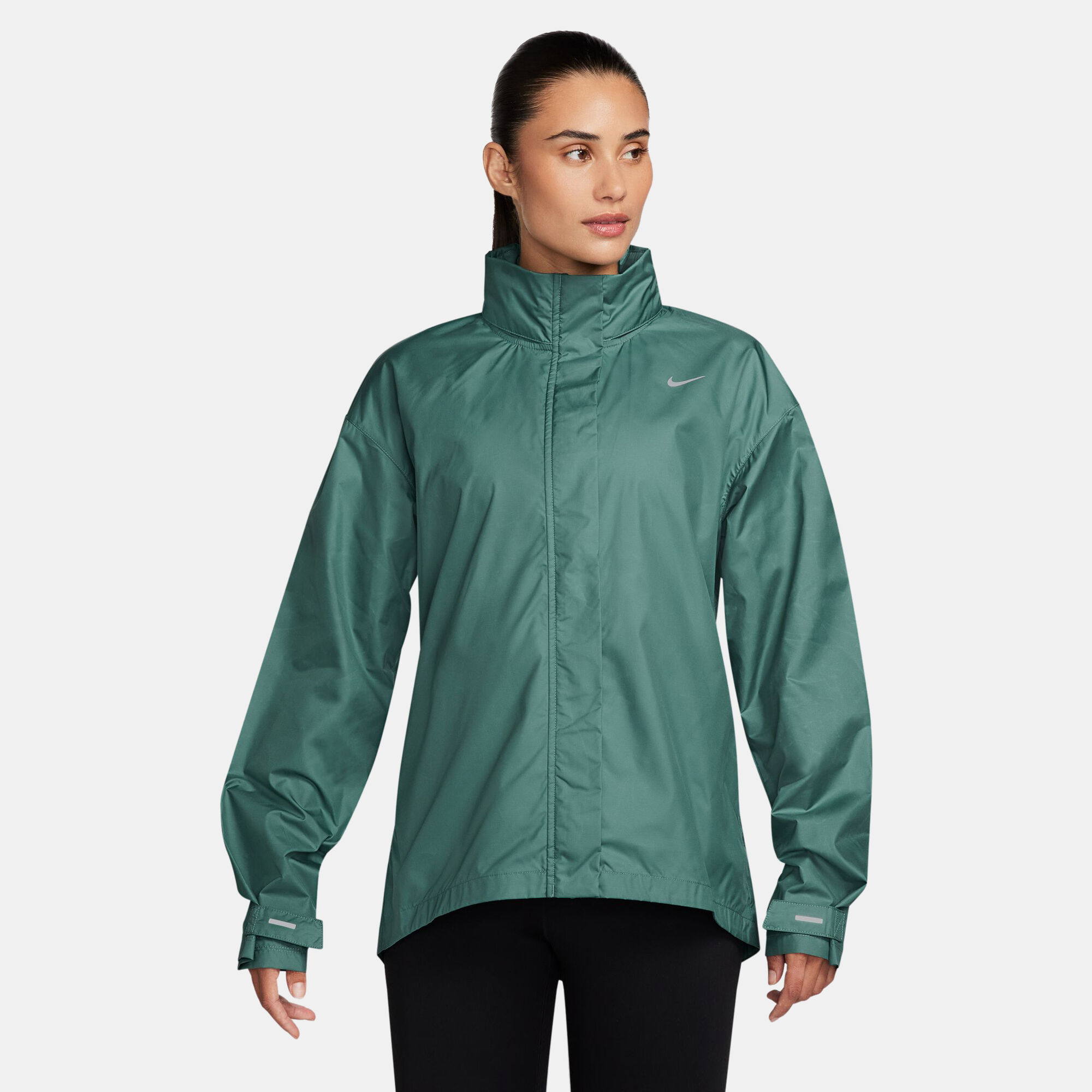 Nike running jacket green on sale