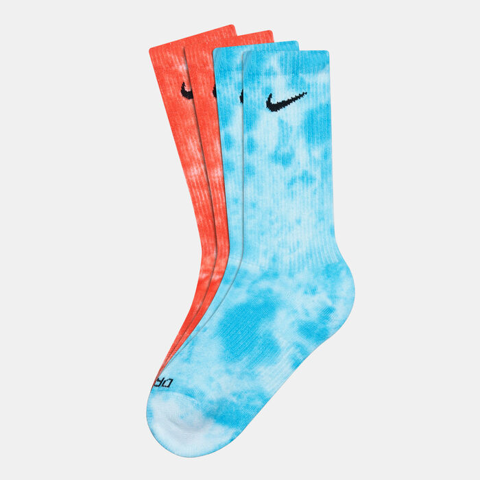 Nike Men's Cushioned Tie-Dye Crew Socks (2 Pack) Blue Nike Men's Cushioned Tie-Dye Crew Socks (2 Pack) Blue image number 0
