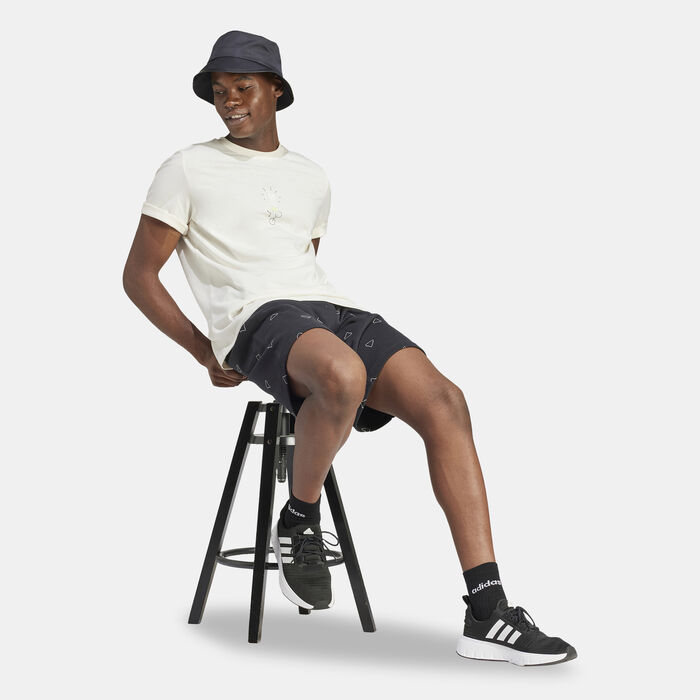 adidas Men's Seasonal Essentials Monogram Graphic Shorts Black image number 2