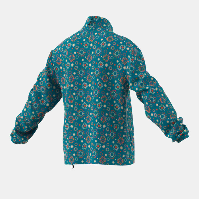 adidas Originals Men's Adventure Nature Awakening Half-Zip Allover Print Windbreaker Blue adidas Originals Men's Adventure Nature Awakening Half-Zip Allover Print Windbreaker Blue image number 1