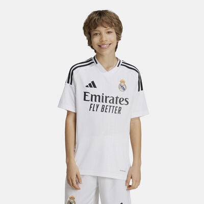 adidas Kids' Real Madrid 24/25 Home Football Jersey  White adidas Kids' Real Madrid 24/25 Home Football Jersey  White