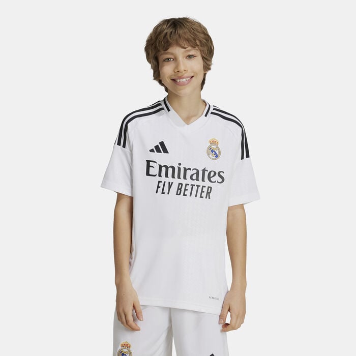 adidas Kids' Real Madrid Home Football Jersey - 2024/25 White adidas Kids' Real Madrid Home Football Jersey - 2024/25 White image number 0