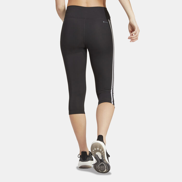 adidas Women's Train Essentials 3-Stripes 3/4 Training Leggings Black adidas Women's Train Essentials 3-Stripes 3/4 Training Leggings Black image number 1
