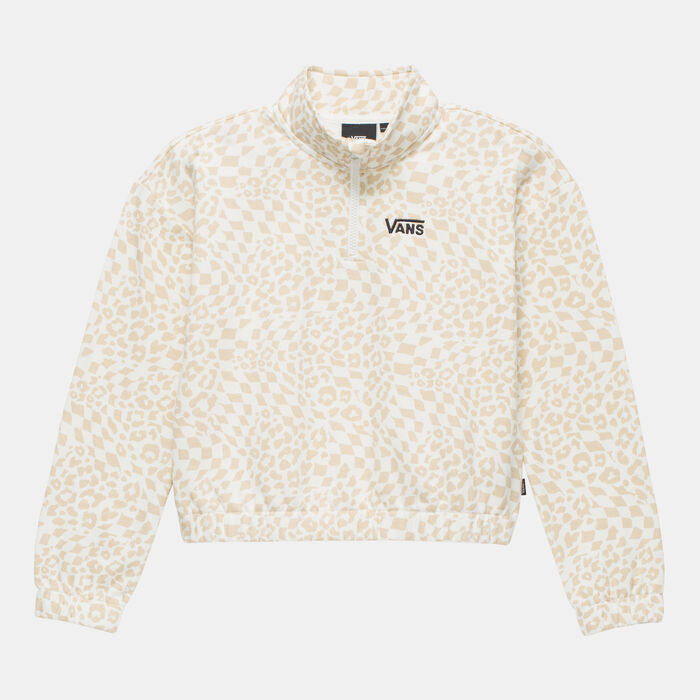 Vans Kids' Printed Half-Zip Jacket Beige image number 0