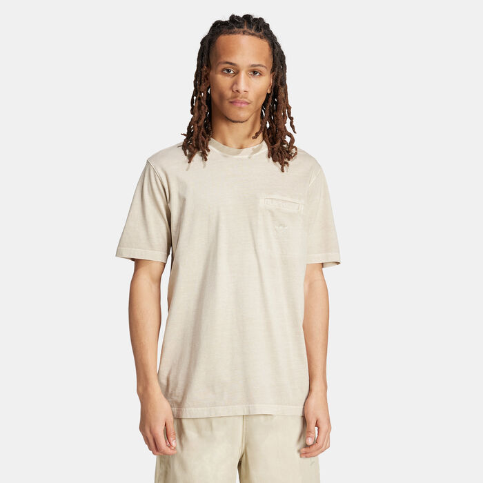adidas Originals Men's Trefoil Essentials+ Dye Pocket T-Shirt Beige adidas Originals Men's Trefoil Essentials+ Dye Pocket T-Shirt Beige image number 0