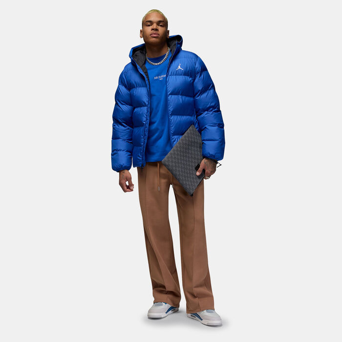 Jordan Men's Brooklyn Basketball Puffer Jacket Blue image number 2