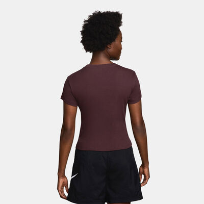 Nike Women's Ribbed T-Shirt Pink Nike Women's Ribbed T-Shirt Pink