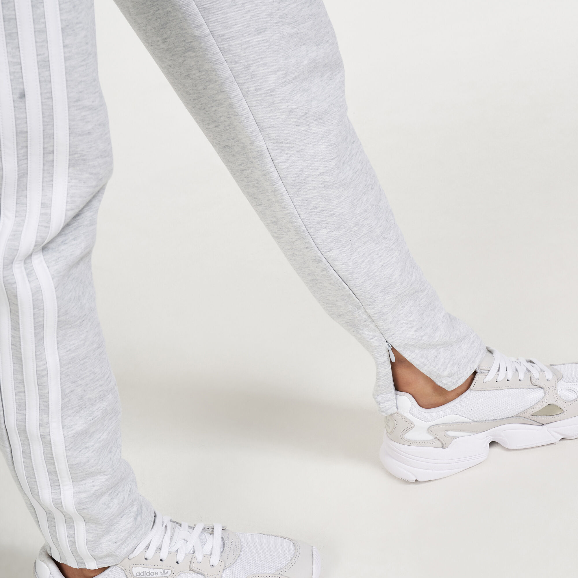 Buy adidas Women s 3 Stripes Doubleknit Zipper Pants Grey in KSA SSS