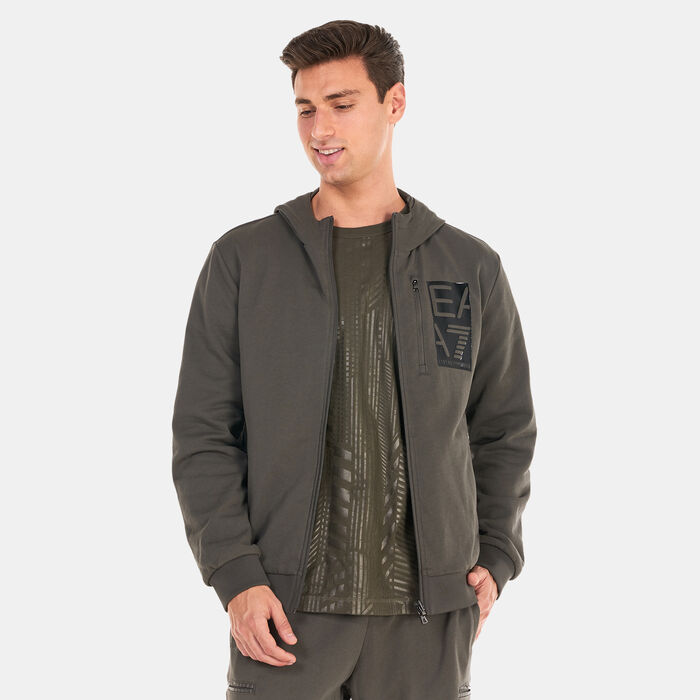 EA7 Emporio Armani Men's Graphic Train Reversible Full-Zip Hoodie Green EA7 Emporio Armani Men's Graphic Train Reversible Full-Zip Hoodie Green image number 0