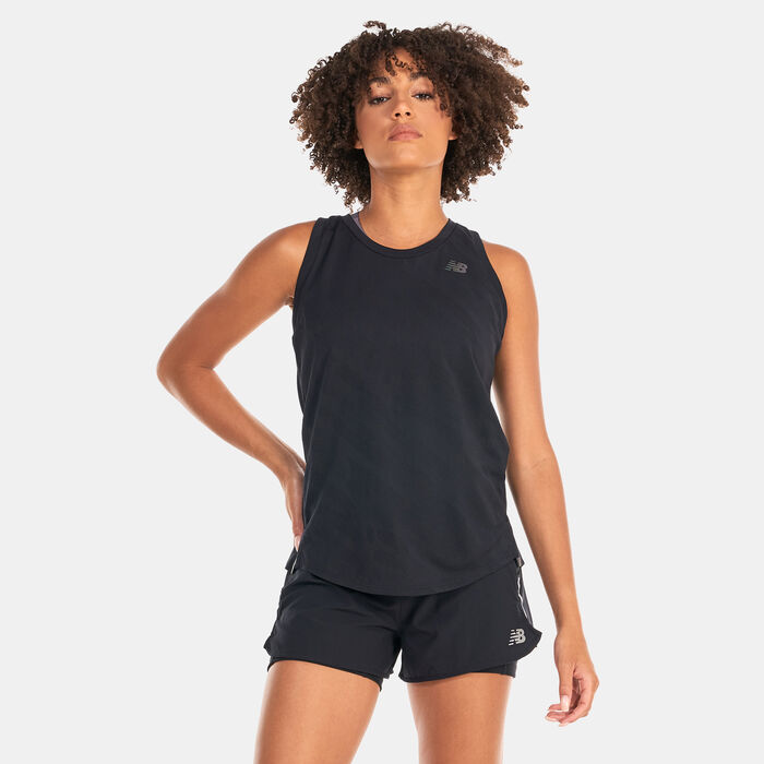 New Balance Women's Q Speed Jacquard Tank Top Black New Balance Women's Q Speed Jacquard Tank Top Black image number 0