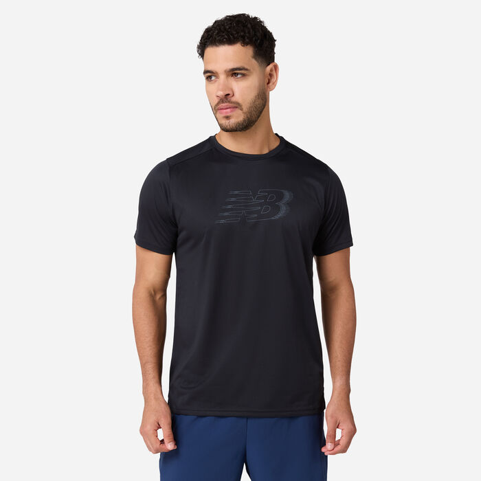 New Balance Men's Sport Essentials Printed Running T-Shirt Black New Balance Men's Sport Essentials Printed Running T-Shirt Black image number 0