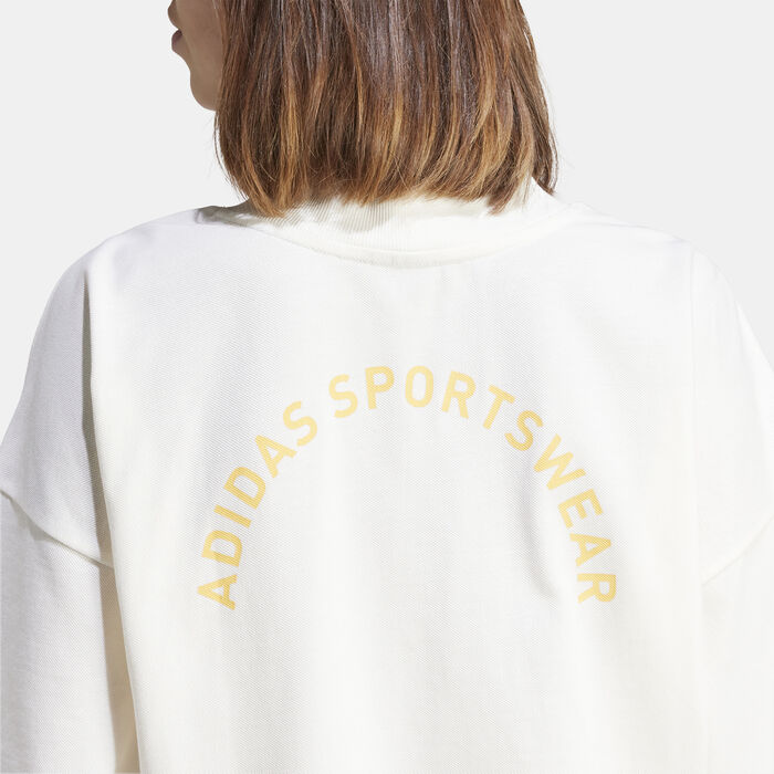adidas Women's Sportswear Resort Graphic 1/2-Zip Top White adidas Women's Sportswear Resort Graphic 1/2-Zip Top White image number 3