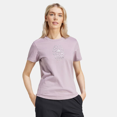 adidas Women's Metallic Graphic T-Shirt Purple
