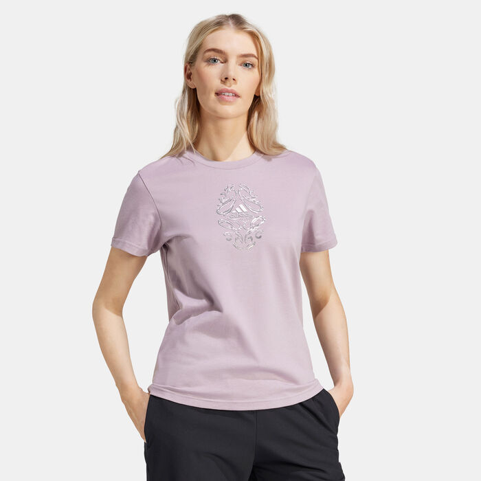 adidas Women's Metallic Graphic T-Shirt Purple image number 0