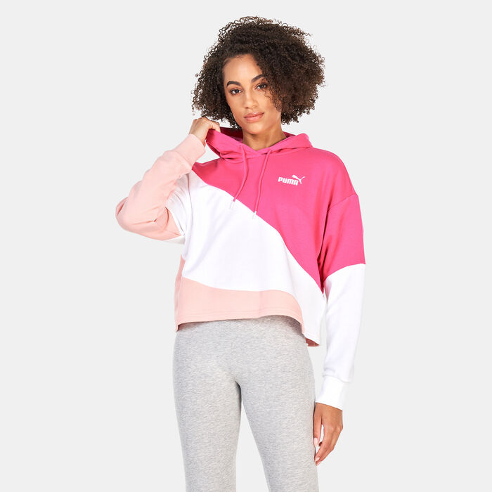 PUMA Women's POWER Cat Pullover Hoodie Pink image number 0