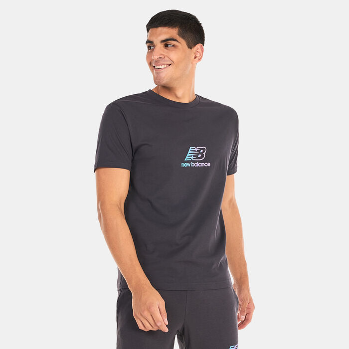 New Balance Men's NB Essentials Puff Print T-Shirt Grey image number 0