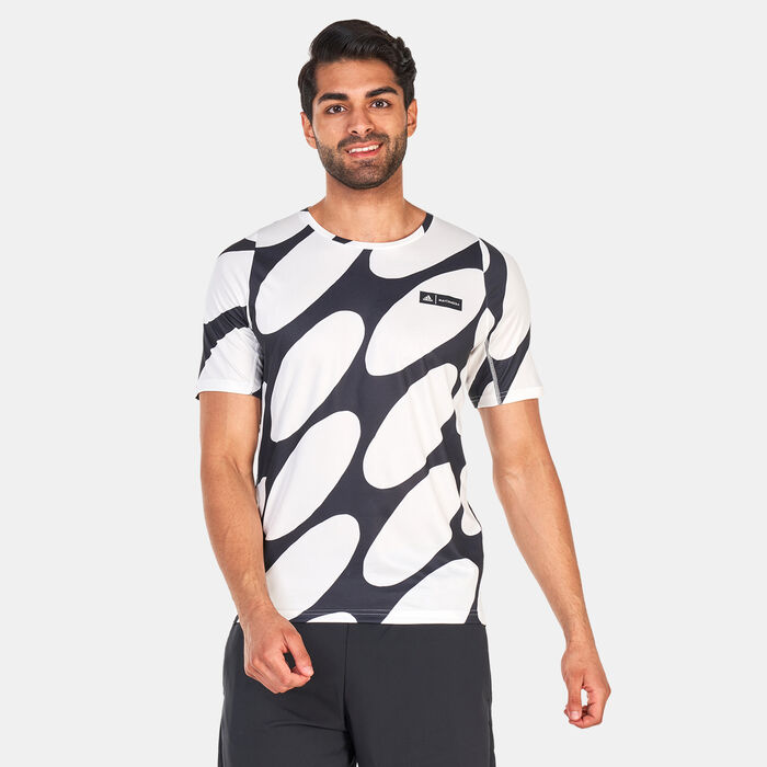 Buy adidas Men's x Marimekko Run Icons 3-Stripes T-Shirt White in KSA -SSS