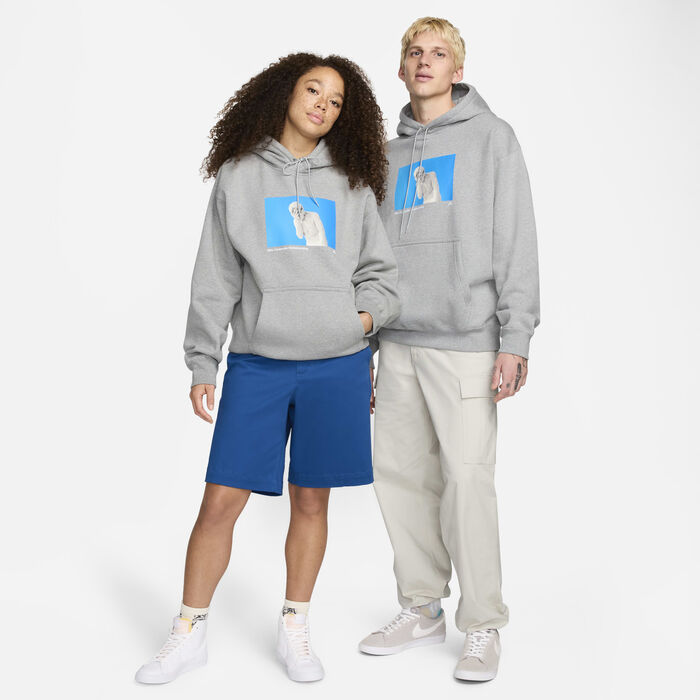 Nike SB Fleece Pullover Skate Hoodie Grey Nike SB Fleece Pullover Skate Hoodie Grey image number 7