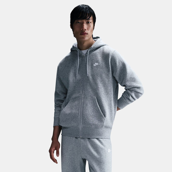 Nike Men's Club Fleece Full-Zip Hoodie Grey Nike Men's Club Fleece Full-Zip Hoodie Grey image number 0
