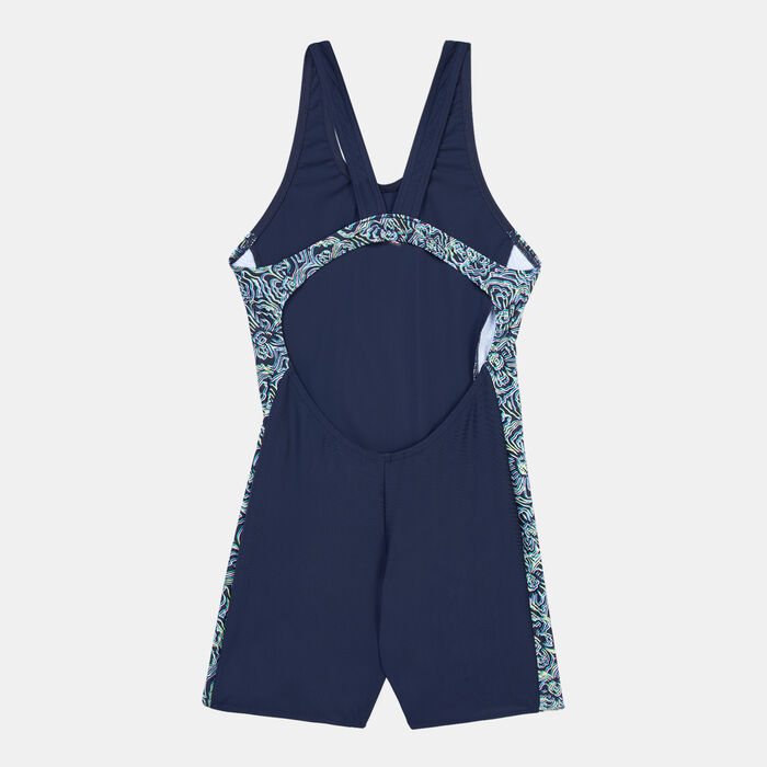 Speedo Kids' Printed Leaderback Legsuit Blue Speedo Kids' Printed Leaderback Legsuit Blue image number 1