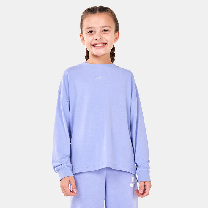 Nike Kids' Yoga Dri-FIT T-Shirt Blue Nike Kids' Yoga Dri-FIT T-Shirt Blue image number 0