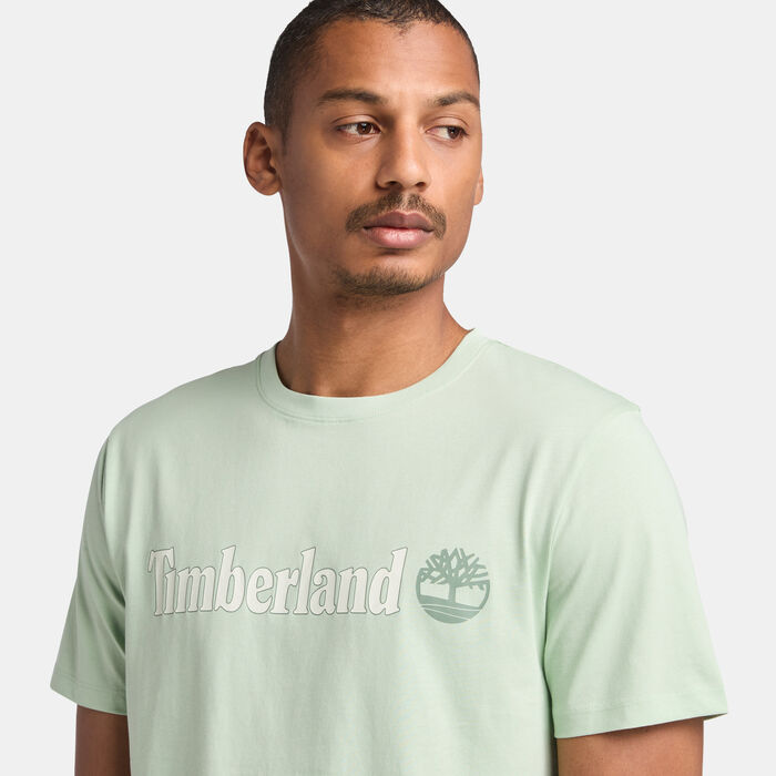 Timberland Men's Linear Logo T-Shirt Green Timberland Men's Linear Logo T-Shirt Green image number 3