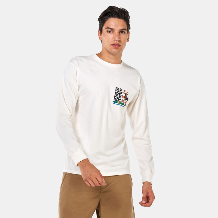 Vans Men's Eco Positivity Long Sleeve T-Shirt White Vans Men's Eco Positivity Long Sleeve T-Shirt White image number 1