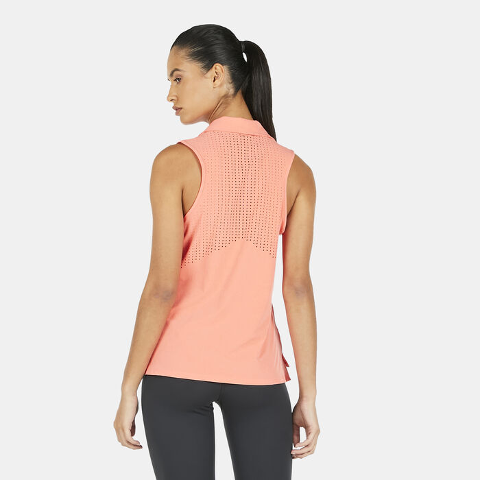Nike Golf Women's Golf Flex Ace Sleeveless Polo Shirt Orange Nike Golf Women's Golf Flex Ace Sleeveless Polo Shirt Orange image number 1