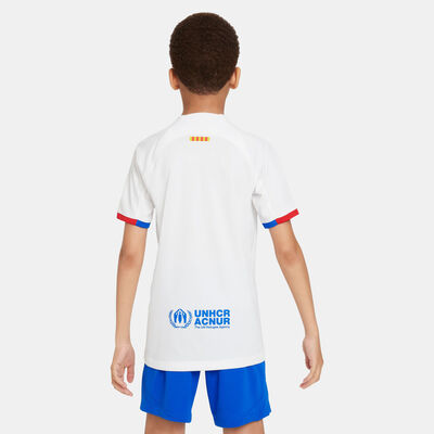 Nike Kids' FC Barcelona Dri-FIT Stadium Away Football Jersey - 2023/24 (Older Kids) White Nike Kids' FC Barcelona Dri-FIT Stadium Away Football Jersey - 2023/24 (Older Kids) White