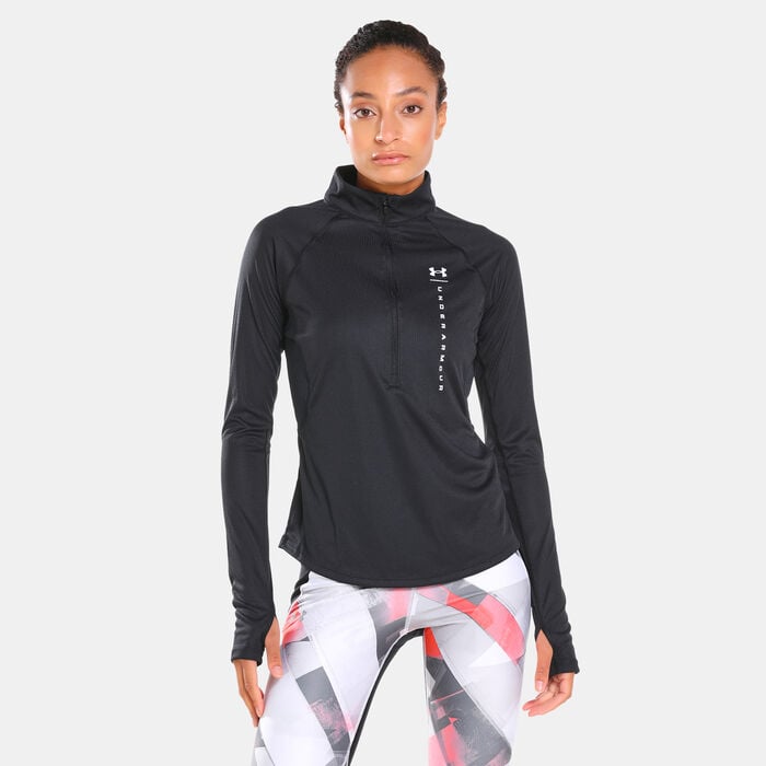 Under Armour Women's UA Speed Stride Attitude Half-Zip T-Shirt White Under Armour Women's UA Speed Stride Attitude Half-Zip T-Shirt White image number 0