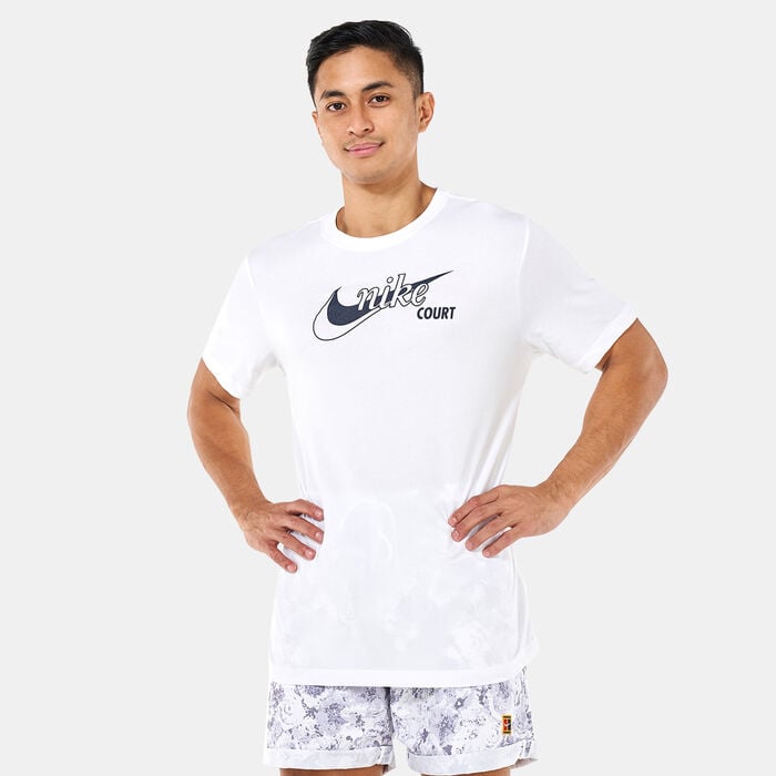 Nike Men's Court Dri-FIT Swoosh Tennis T-Shirt White Nike Men's Court Dri-FIT Swoosh Tennis T-Shirt White image number 0