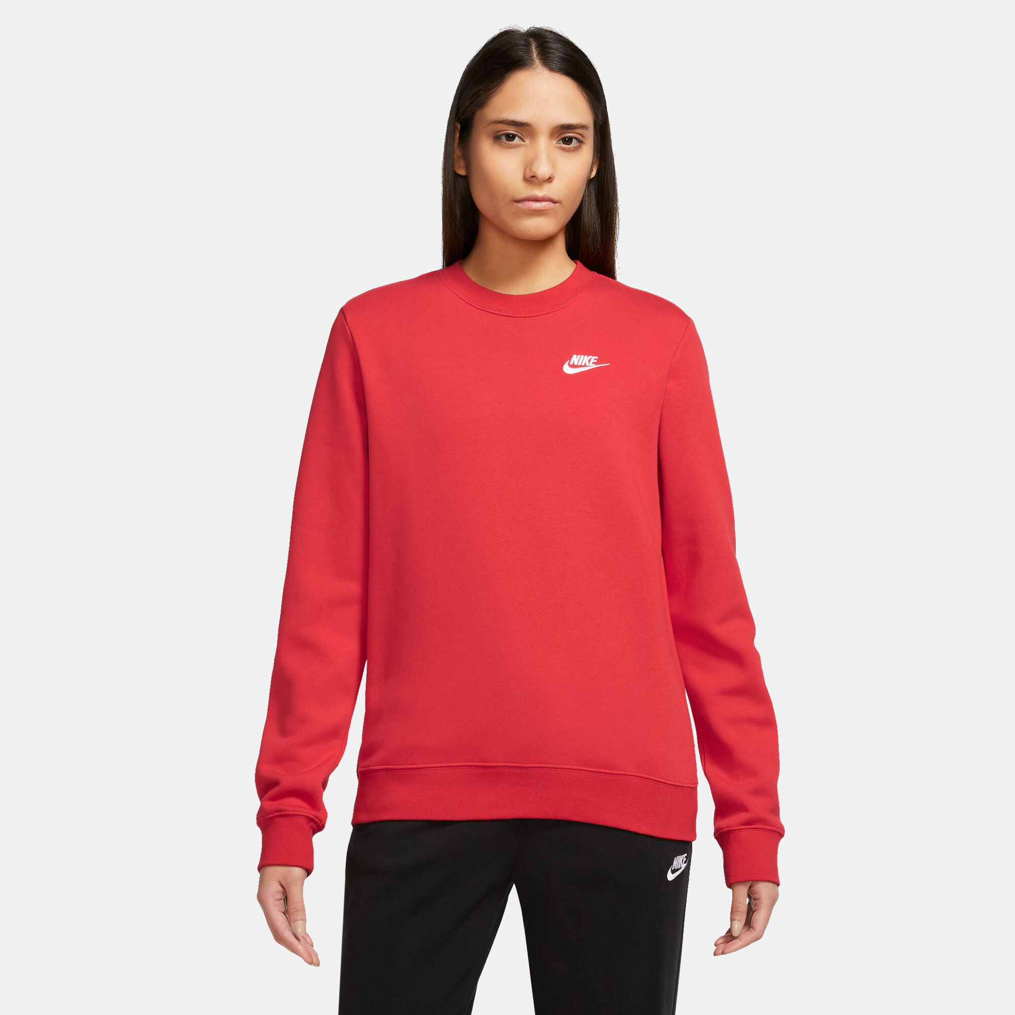 Nike red sweatshirt womens sales