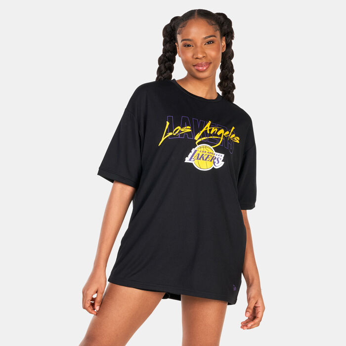 New Era LA Lakers Script T-Shirt Black New Era LA Lakers Script T-Shirt Black image number 1