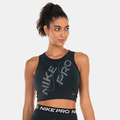 Nike Women's Dri-FIT Graphic Crop Tank Top Black Nike Women's Dri-FIT Graphic Crop Tank Top Black