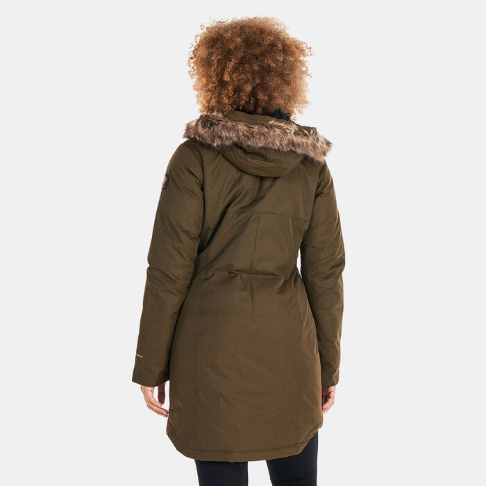 Columbia Women’s Suttle Mountain Long Insulated Jacket Green Columbia Women’s Suttle Mountain Long Insulated Jacket Green image number 1
