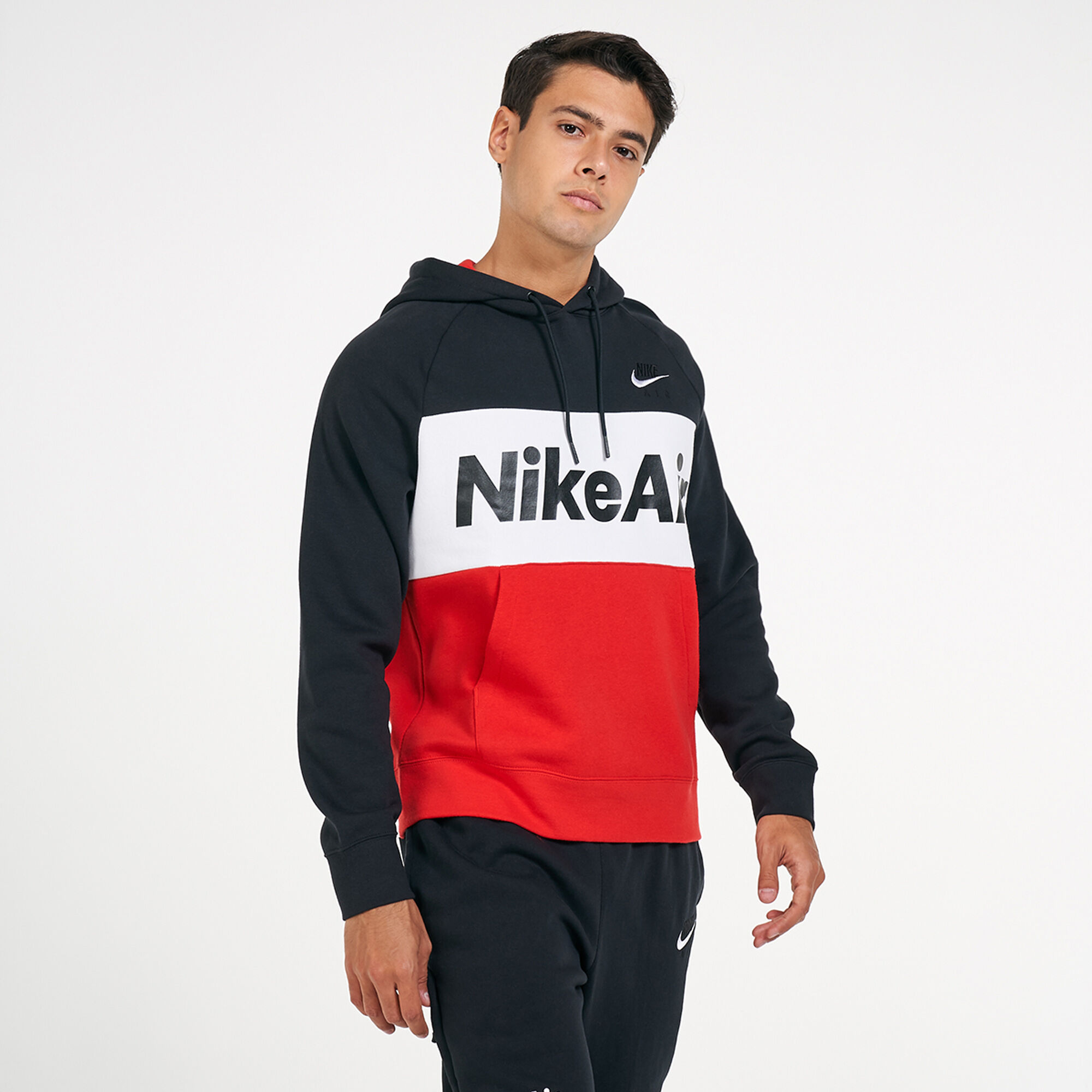 Red nike air hoodie mens hot sale
