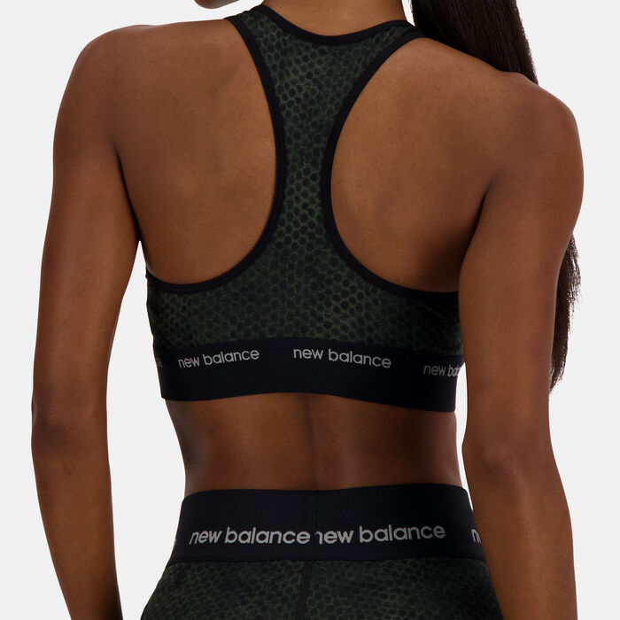 New Balance Women's Graphic Medium-Support Sports Bra Black New Balance Women's Graphic Medium-Support Sports Bra Black image number 2