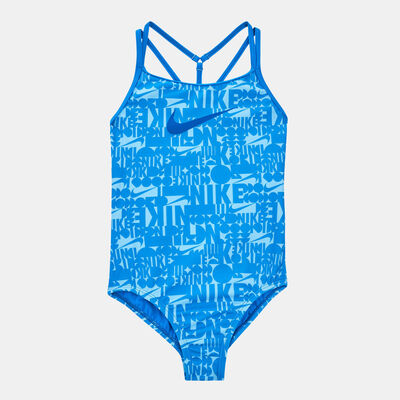 Nike Swim Kids' T-Crossback One-Piece Swimsuit Blue