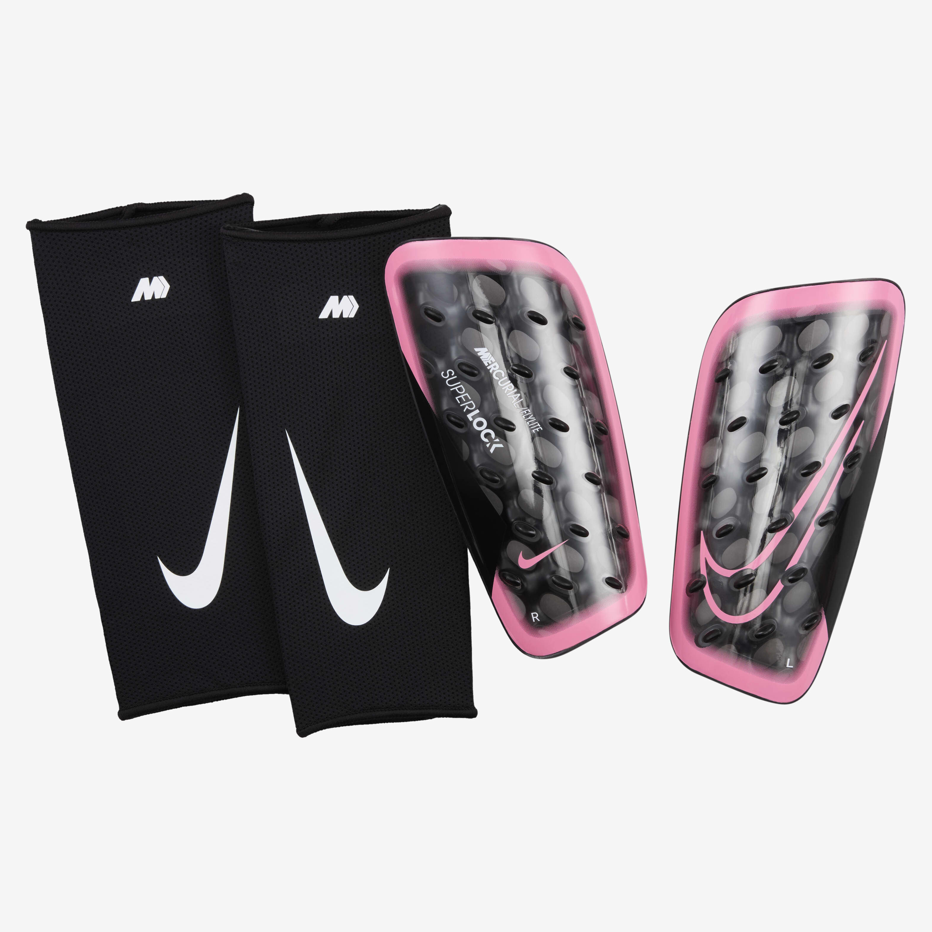 Mercurial Flylite SuperLock Football Shinguards Black Nike in KSA SSS