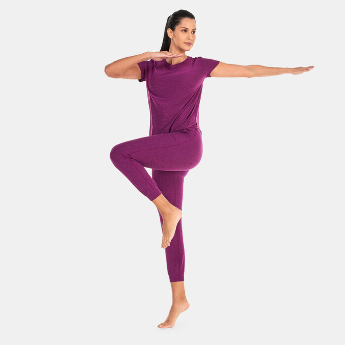 BEYOND YOGA Women's Featherweight On The Down Low T-Shirt Purple BEYOND YOGA Women's Featherweight On The Down Low T-Shirt Purple image number 2