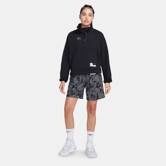 Nike Women's Swoosh Fly 1/4-Zip Basketball Graphic Top Black Nike Women's Swoosh Fly 1/4-Zip Basketball Graphic Top Black image number 2