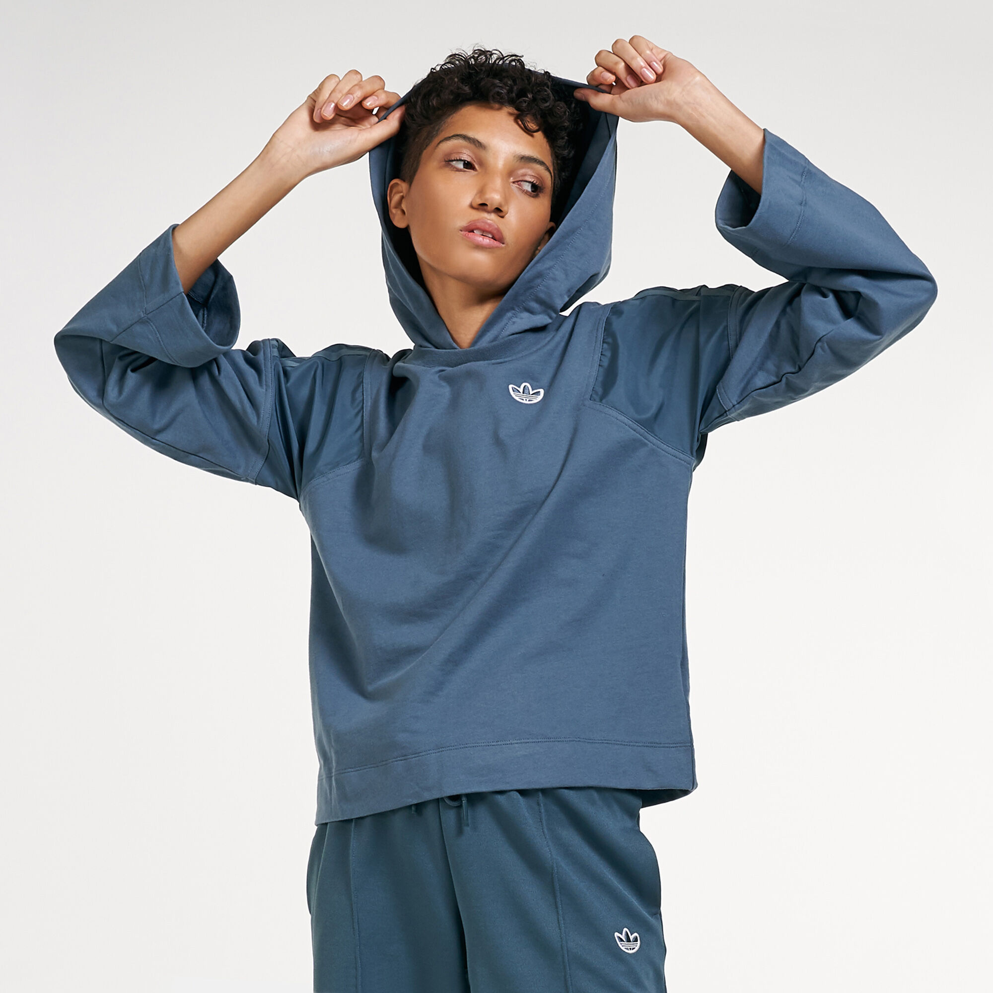 Adidas blue hoodie women's hot sale