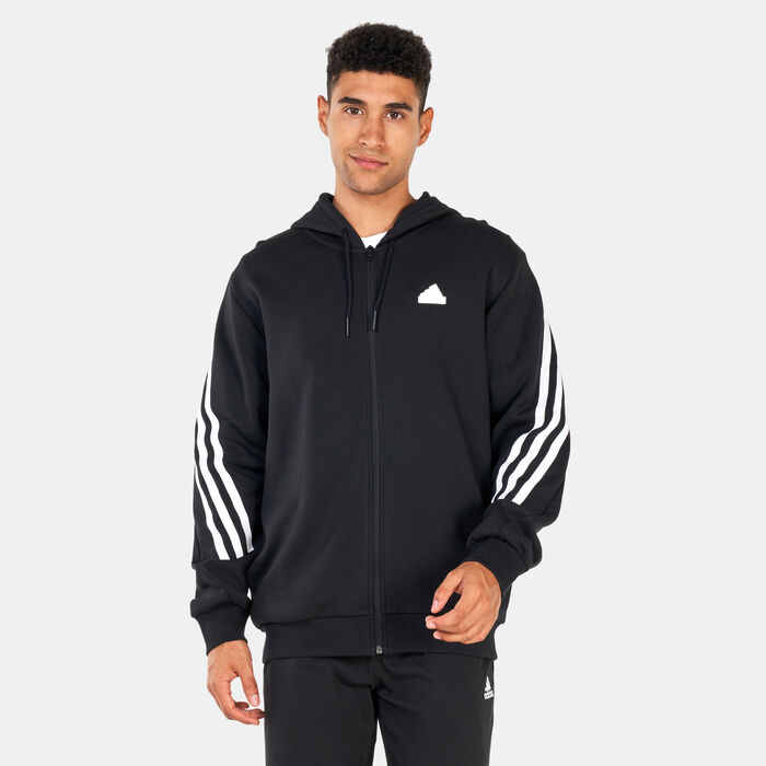 adidas Men's Future Icons 3-Stripes Full-Zip Hoodie Black adidas Men's Future Icons 3-Stripes Full-Zip Hoodie Black image number 0