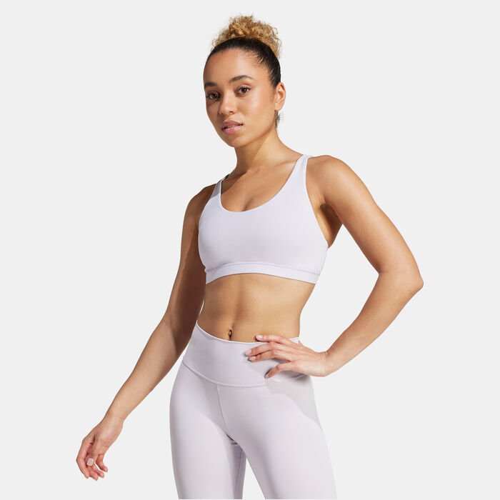 adidas Women's All Me Medium-Support Training Sports Bra Purple adidas Women's All Me Medium-Support Training Sports Bra Purple image number 0