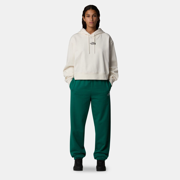 The North Face Women's Essential Cropped Hoodie White The North Face Women's Essential Cropped Hoodie White image number 2